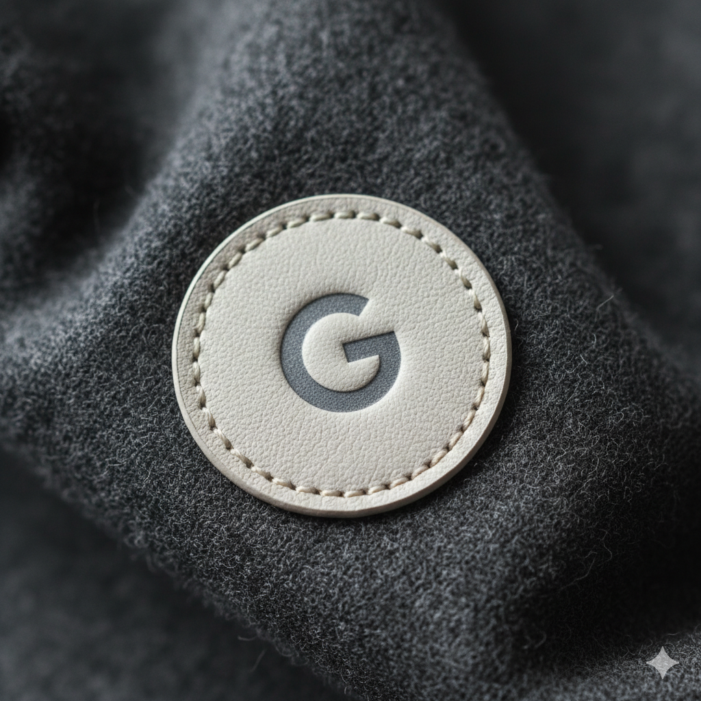 Ultra-realistic macro photograph of a round leathe