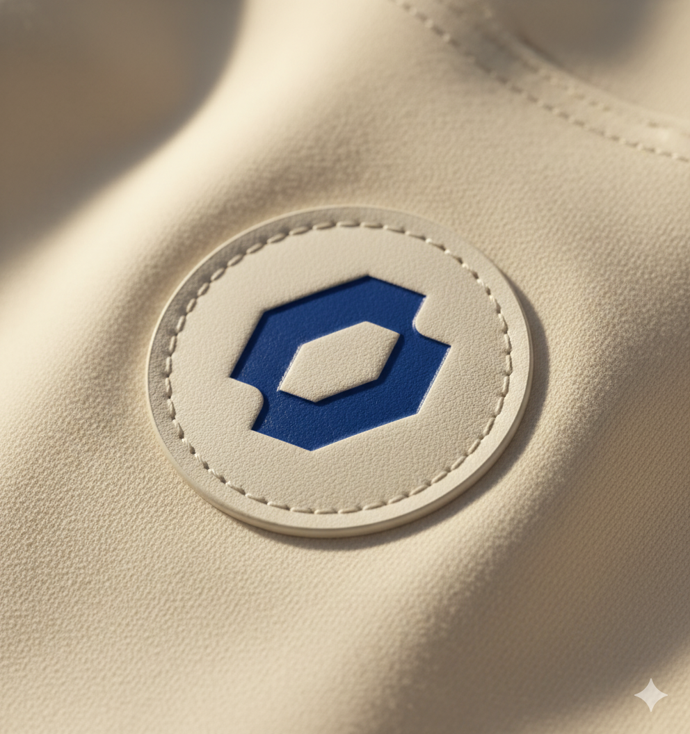 Ultra-realistic macro photograph of a round leathe