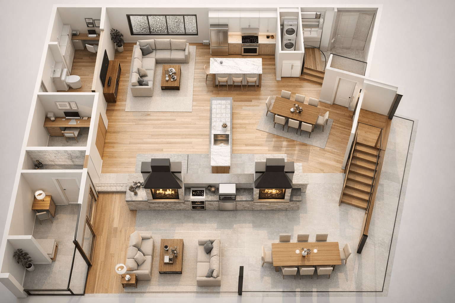 Create a super realistic 3d rendering of this arch