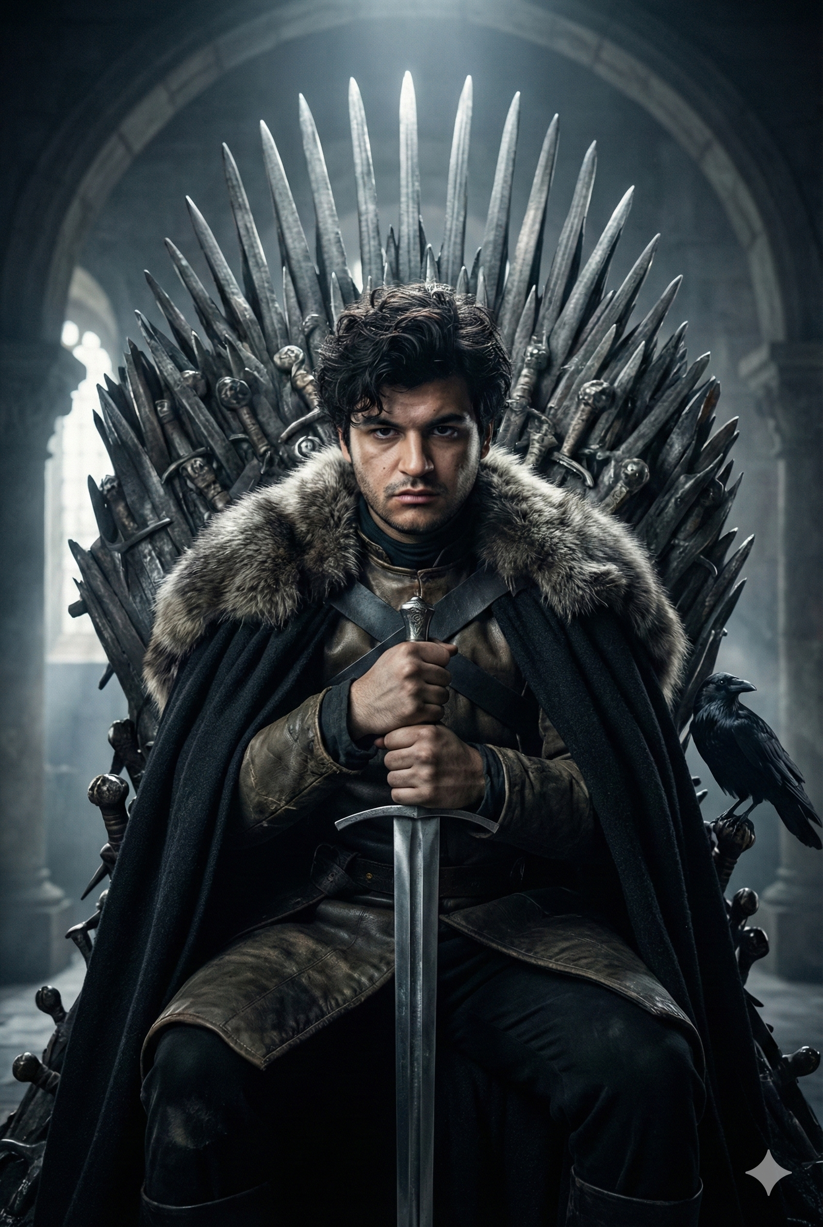 Ultra cinematic character portrait inside a dark m