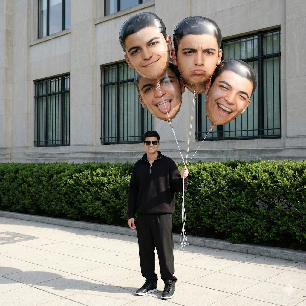 Recreate from scratch a surreal urban street scene