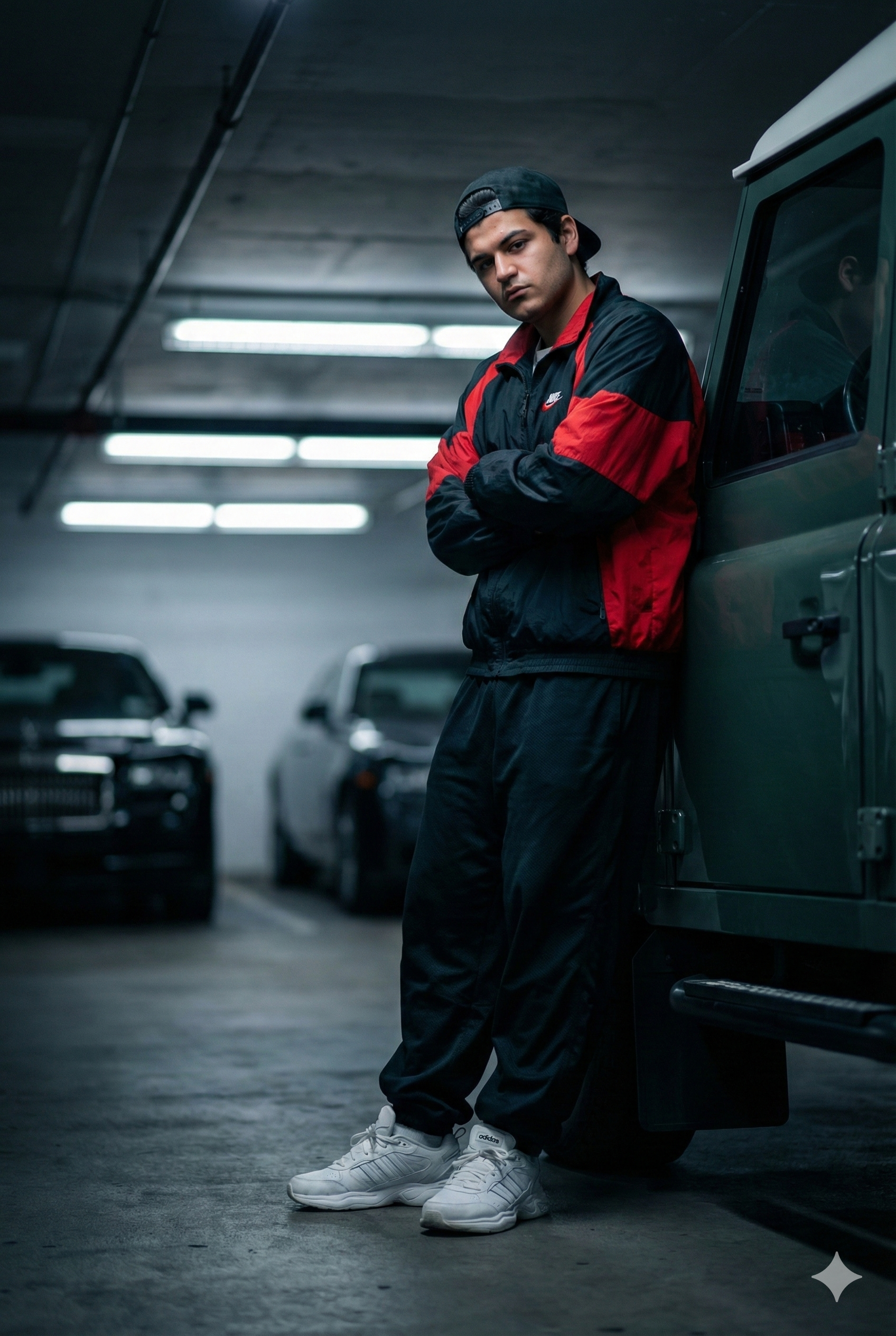 hyterrealstic low-angle full body shot of ayoung m