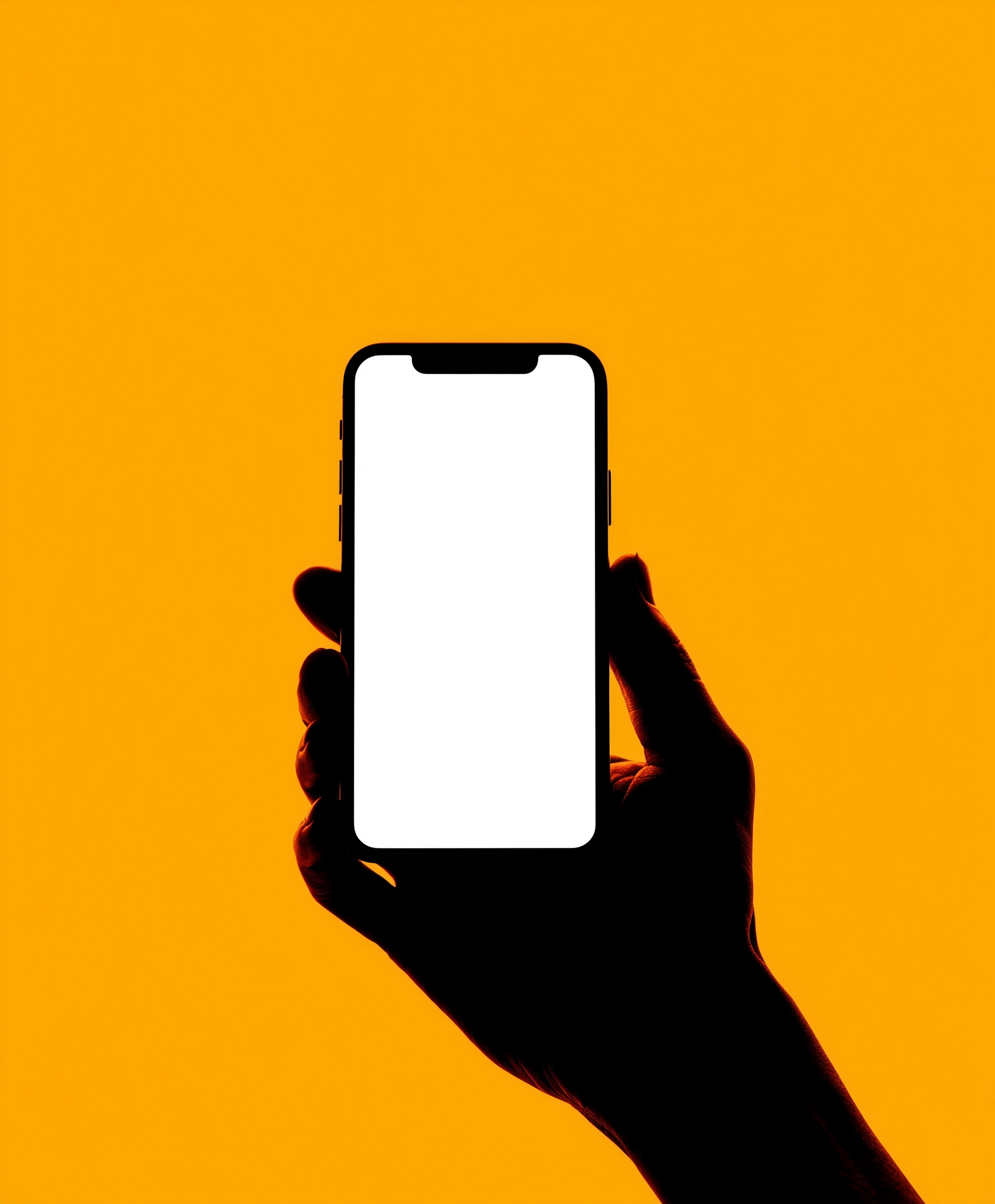 a hand silhouette holding an i