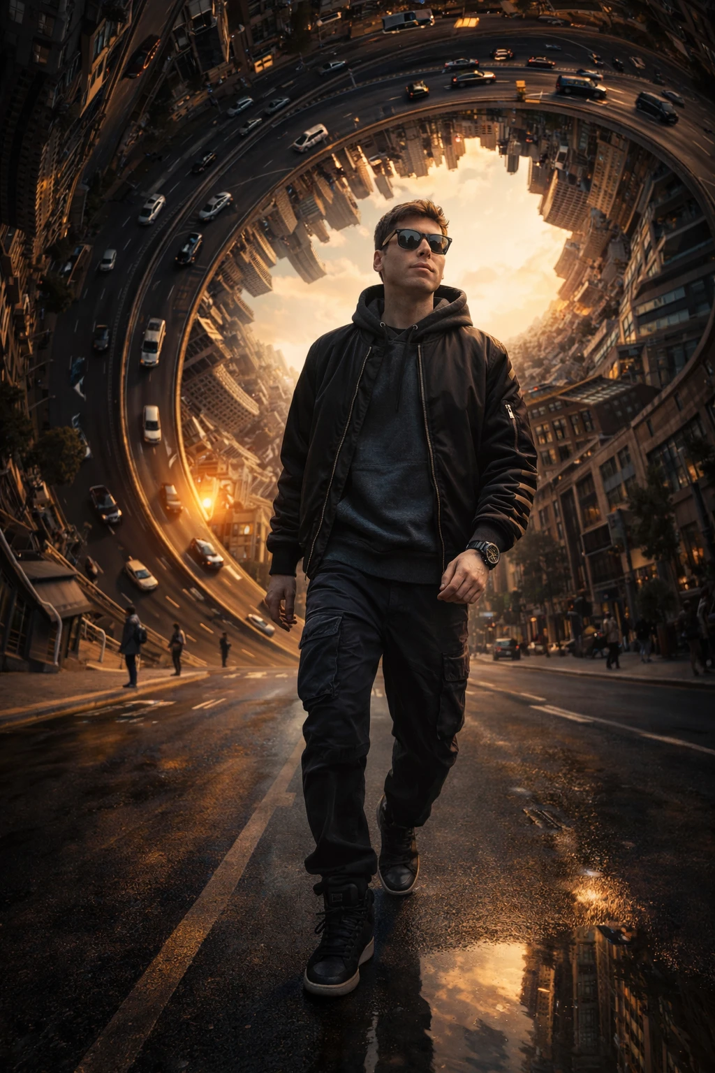 Create a hyper-realistic, cinematic, surreal art p