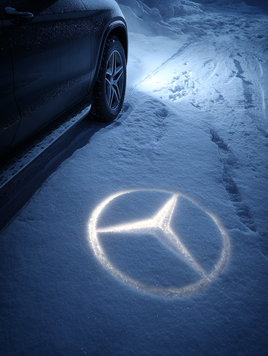 in the snow, there is an outli