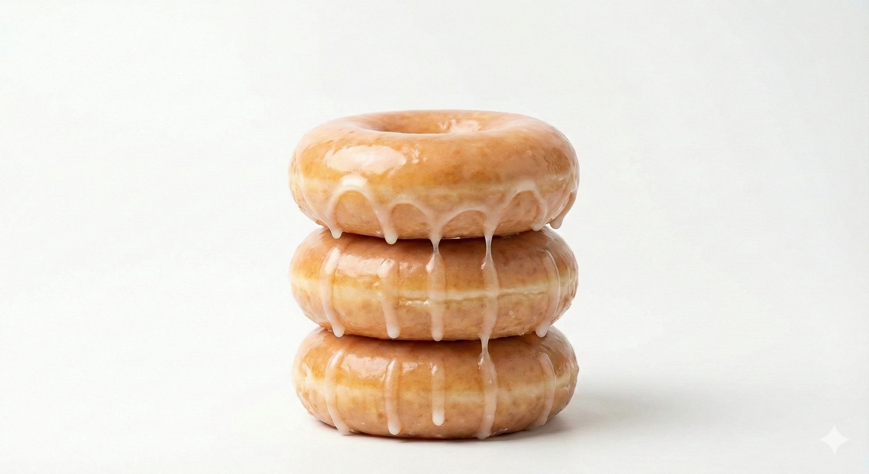 a stack of three Krispy Kreme Original Glazed donu