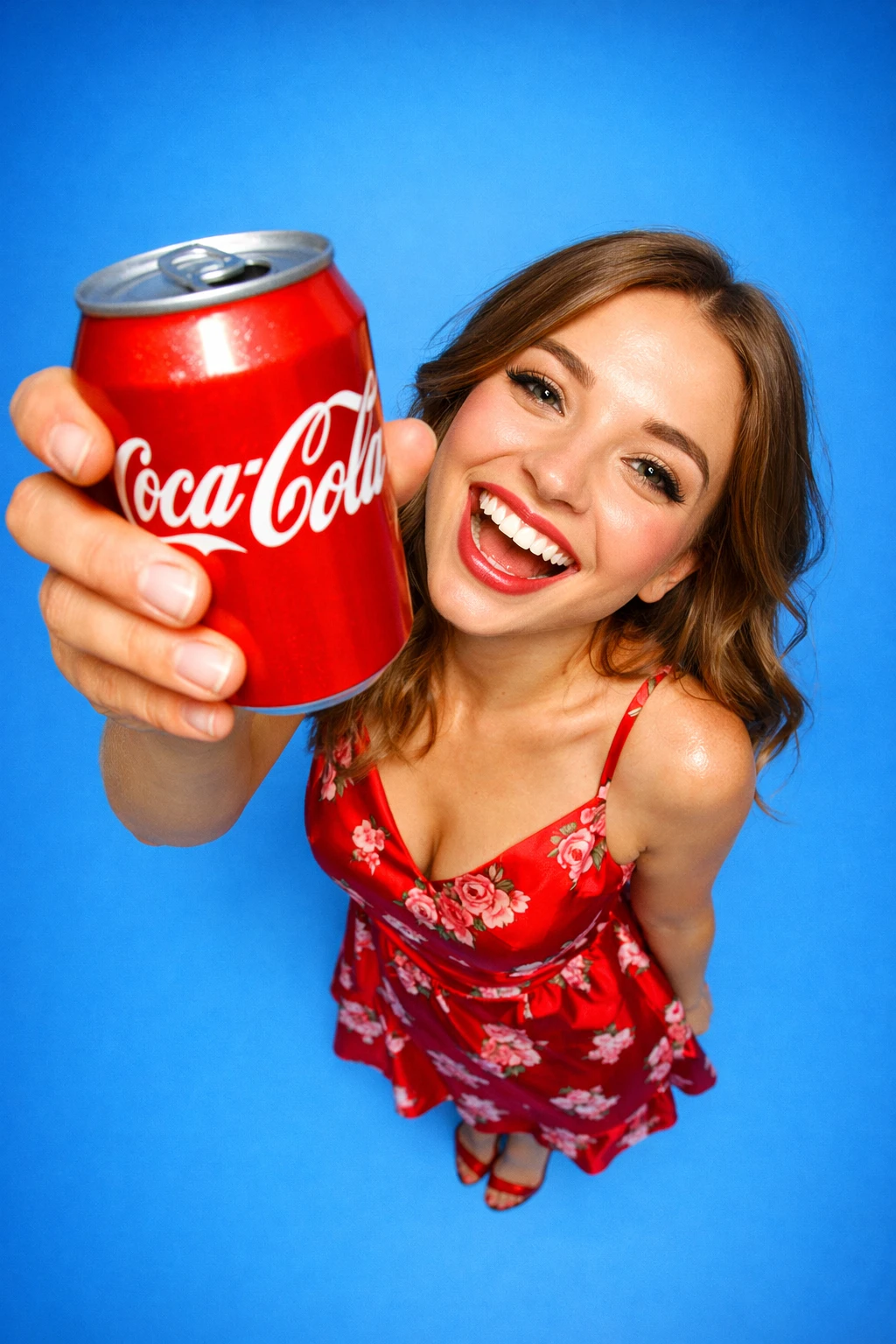 High-angle shot, bird's-eye view, wide-angle lens 