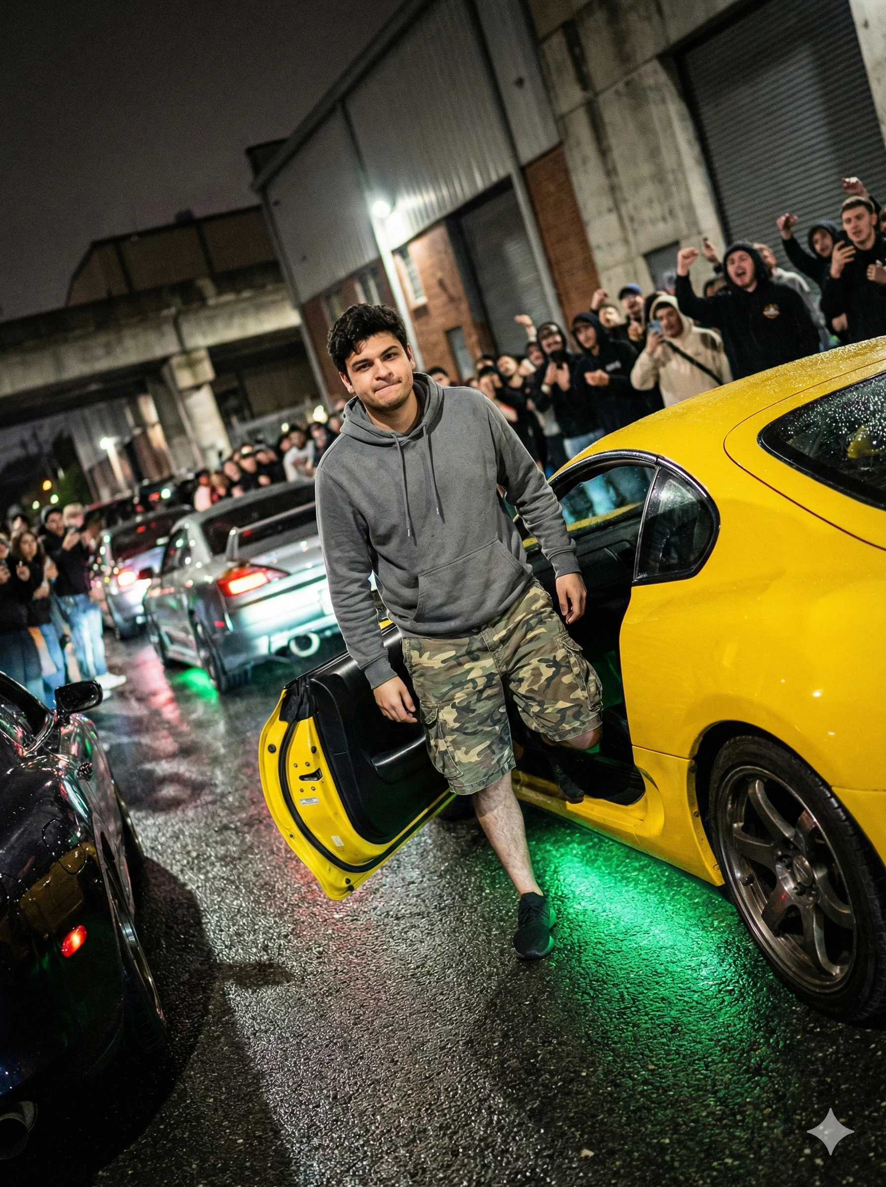 A dynamic Dutch angle shot of a man in his late 20