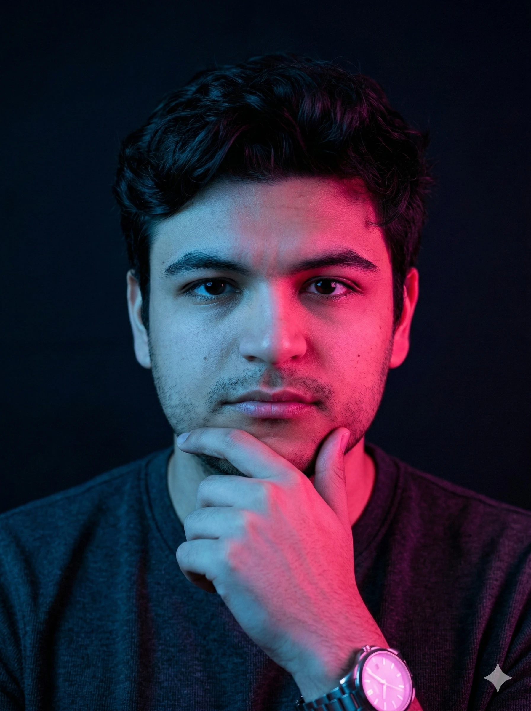 A hyper-stylized portrait of the same person, keep