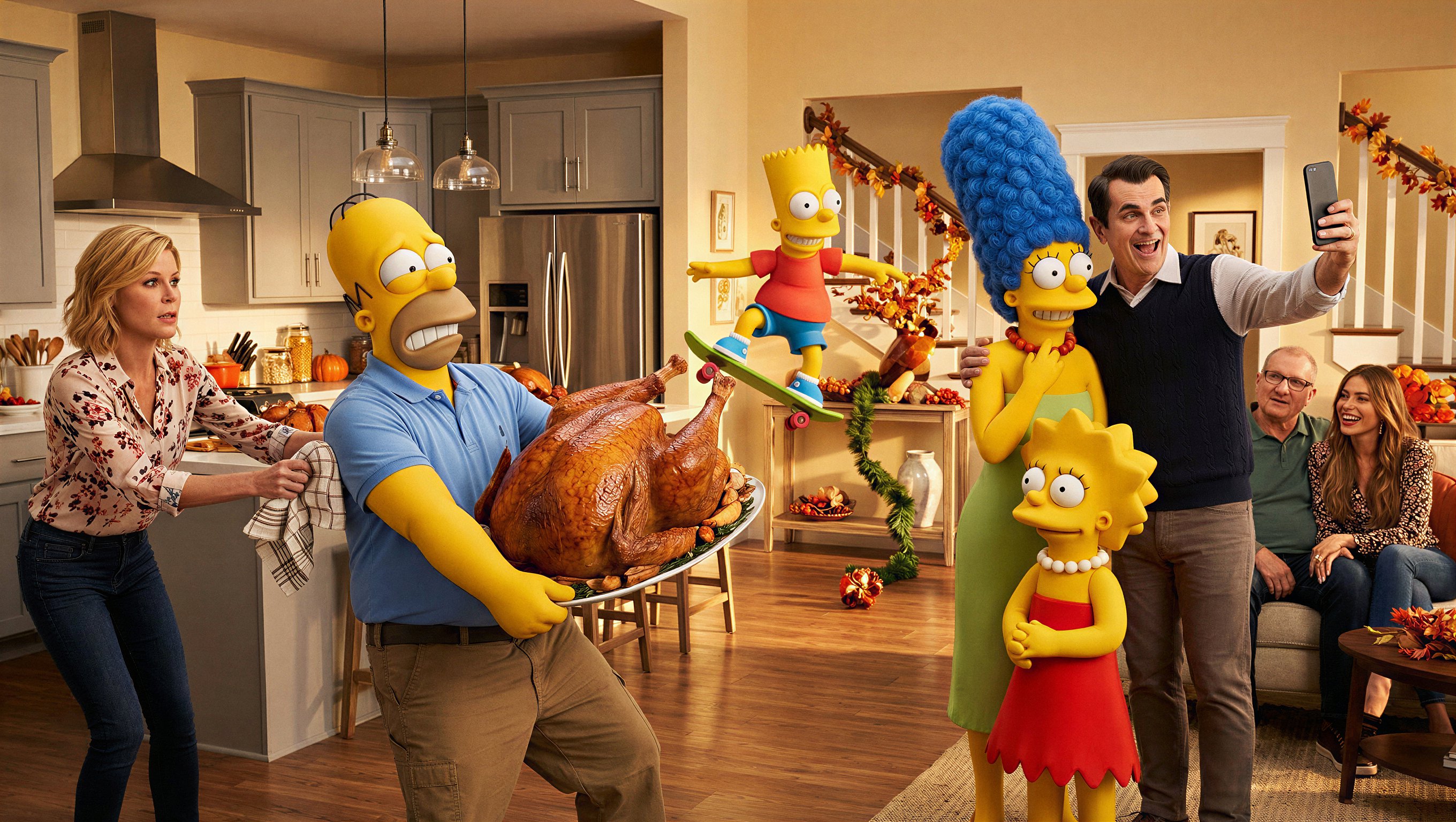 A hyper-realistic crossover where The Simpsons app