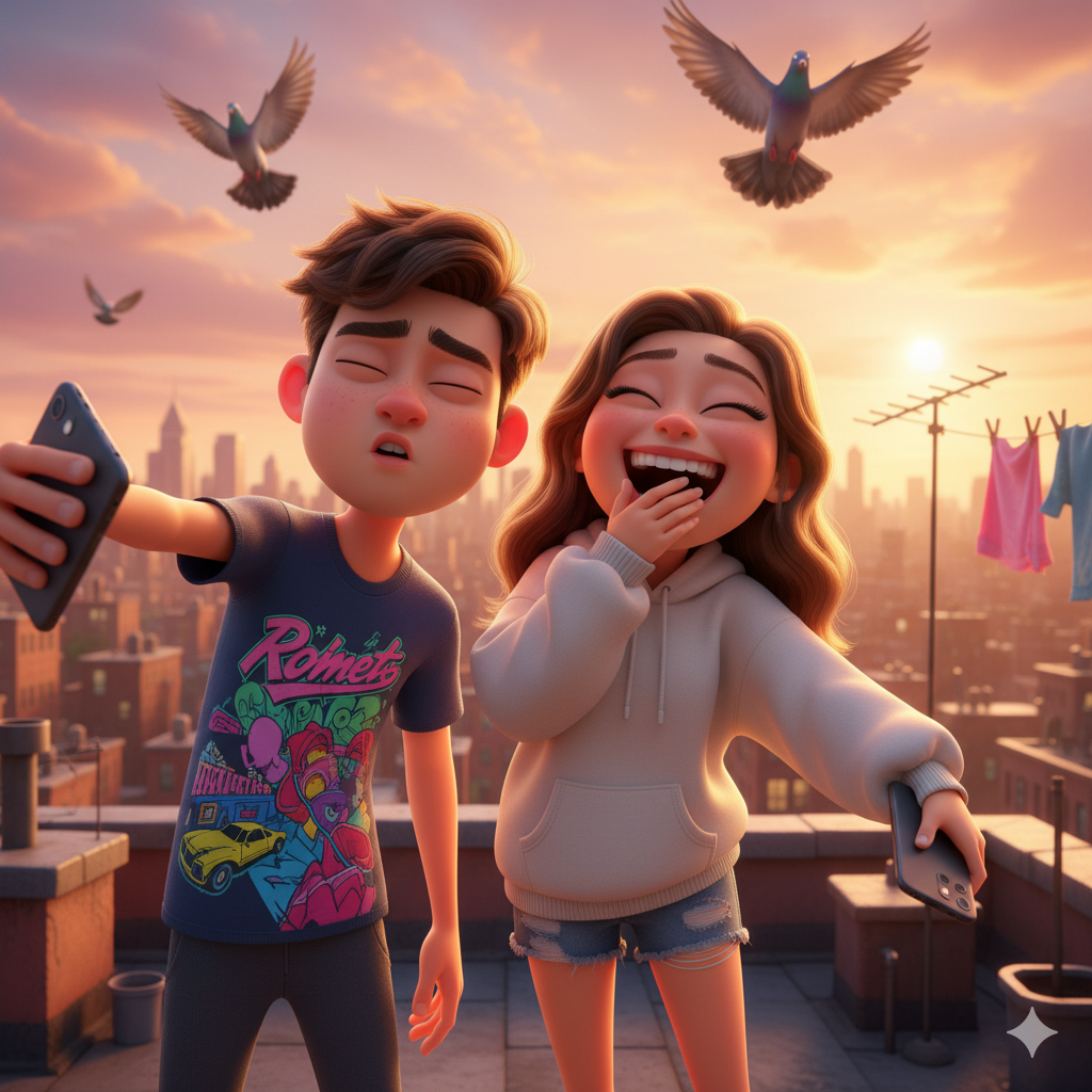 
Ultra HD 4K Pixar-style 3D portrait of a young co