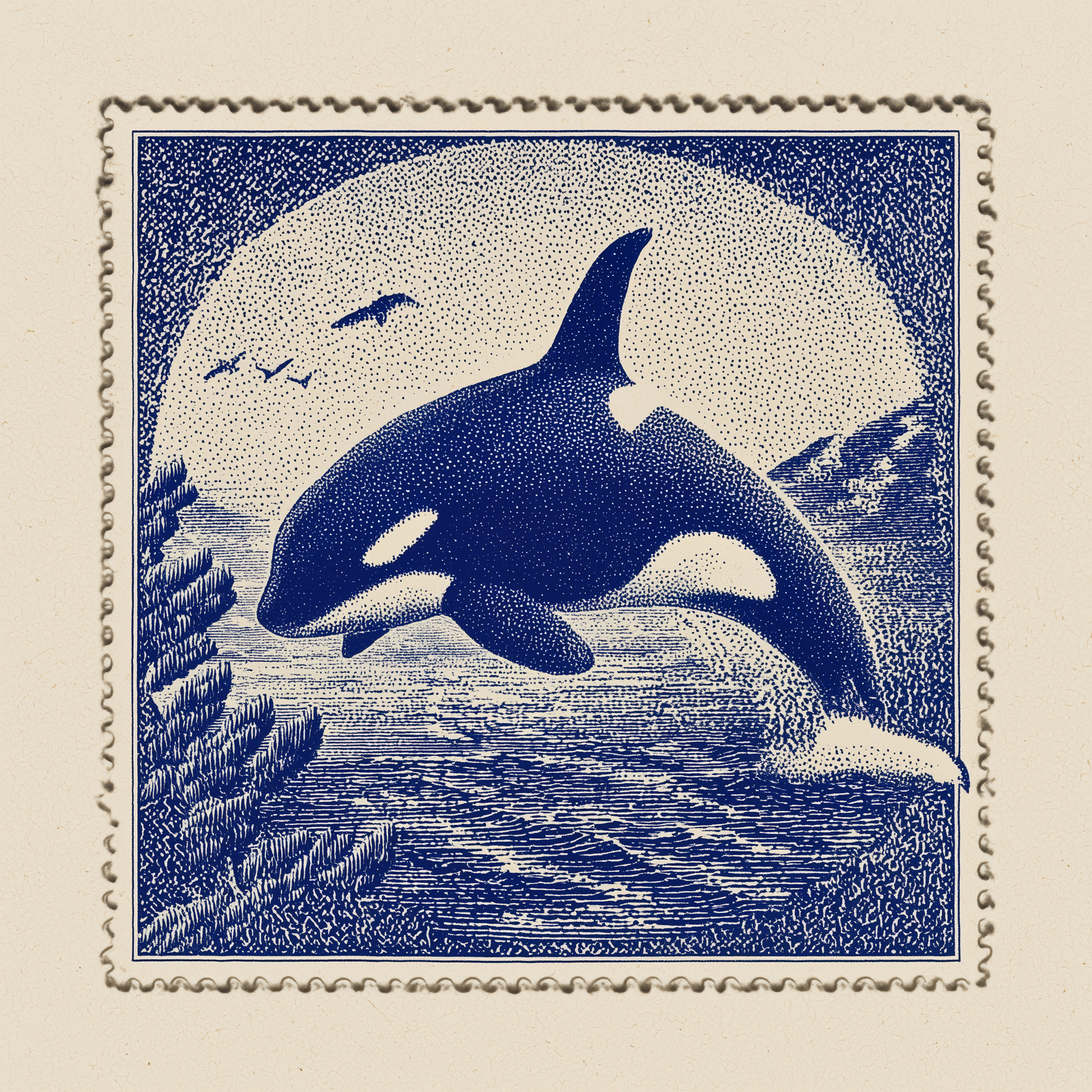 an egraving, like you would find on stamps and cur